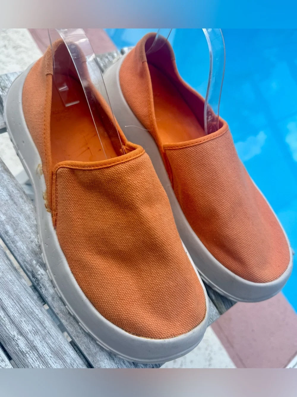 Soft Science Drift Canvas Slip-on Lightweight Boat Shoes Orange Mens 10